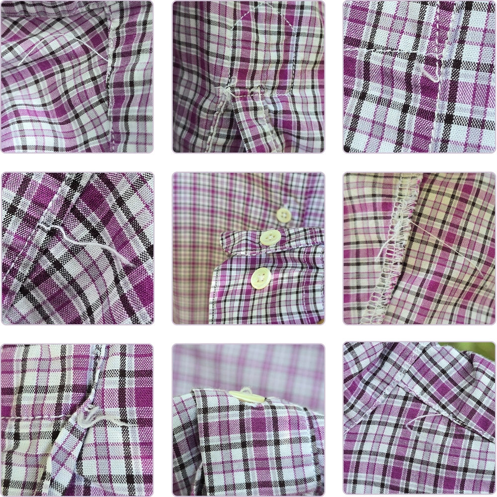 Façonnable Button-Down In Purple Small Check Plaid Extra Small - Picture 8 of 10
